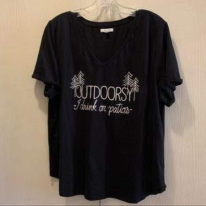 Women’s plus V-neck graphic tee